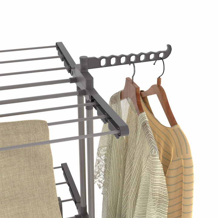 Séchoir à linge inox MAXI capacité gris double étendoir 3 niveaux rétractable et pliable Séchoir à linge inox MAXI capacité gris double étendoir 3 niveaux rétractable et pliable