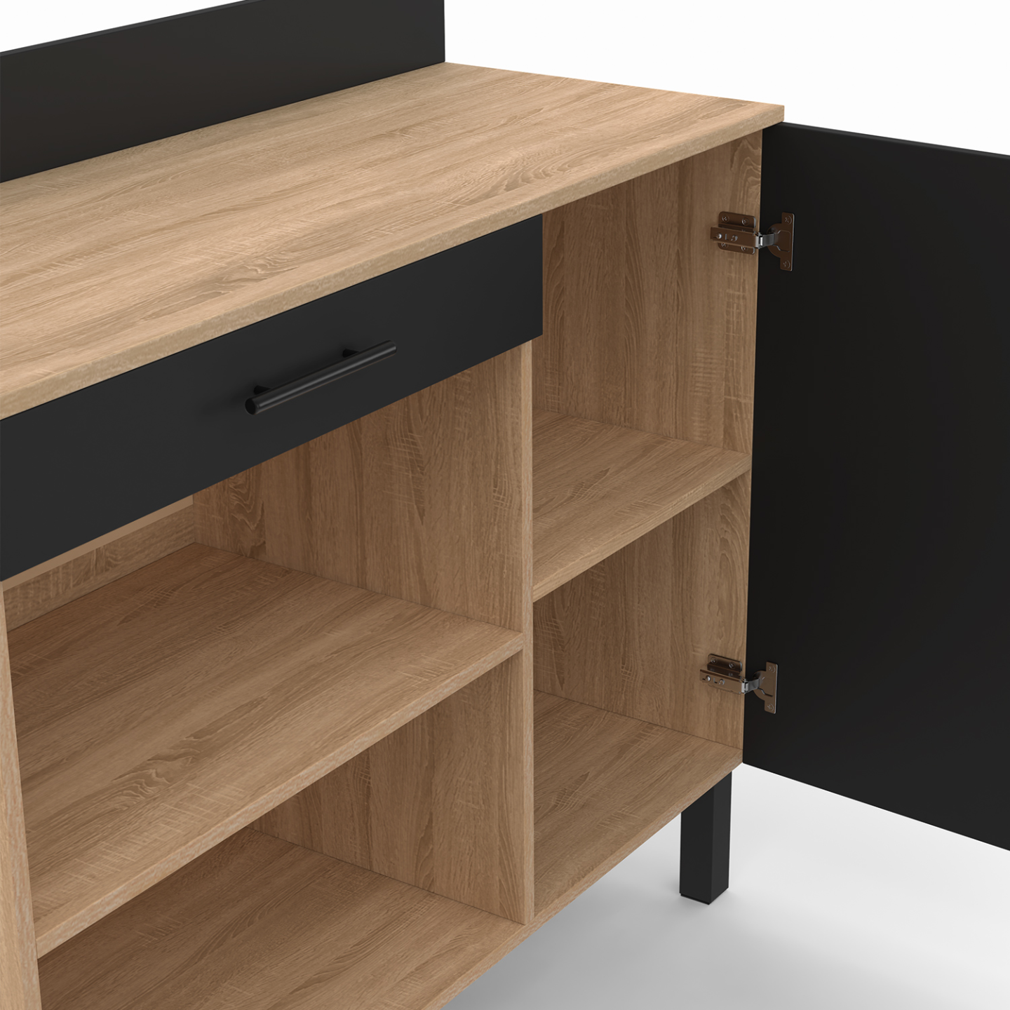 Buffet Bas De Cuisine 100cm Bois Fa on H tre Porte Tiroir Noir CINA Buffet Bas De Cuisine 100cm Bois Fa on H tre Porte Tiroir Noir CINA