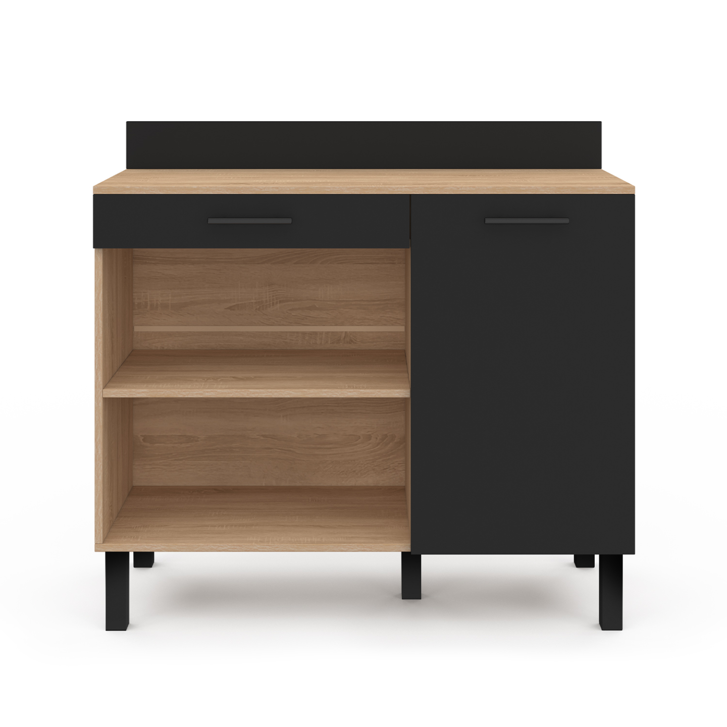 Dolamaní Keukenkast, buffetkast, 140 x 38,5 x 175 cm, met meer