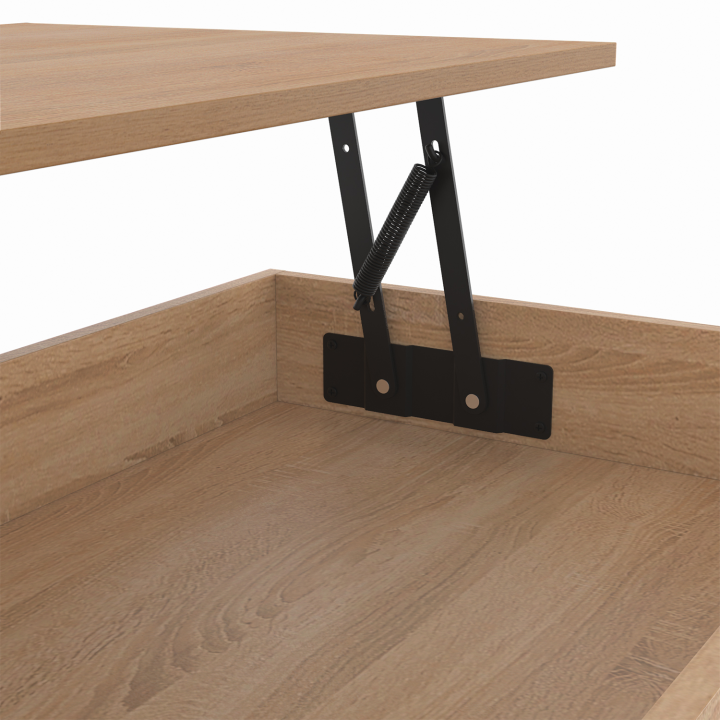 Table basse rectangulaire ALIX 100 cm plateau relevable pied araignée bois et noir Table basse rectangulaire ALIX 100 cm plateau relevable pied araignée bois et noir