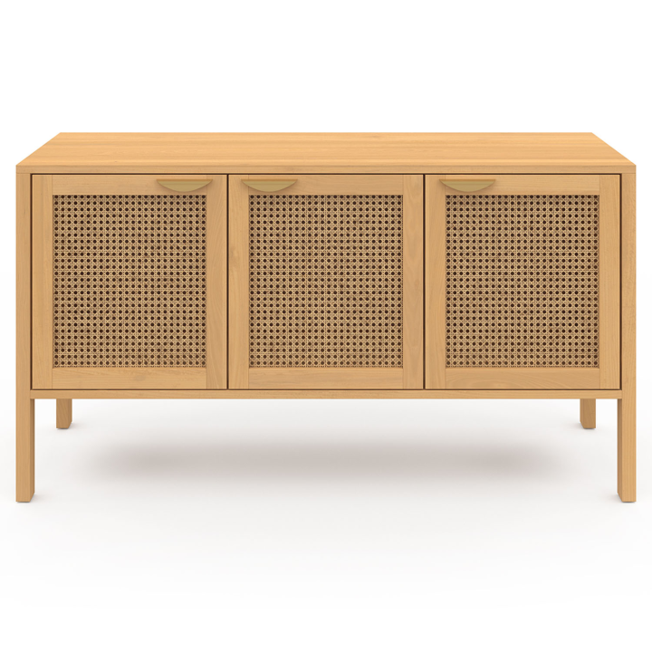 Buffet bas 110 cm EDHEN 3 portes avec cannage Buffet bas 110 cm EDHEN 3 portes avec cannage