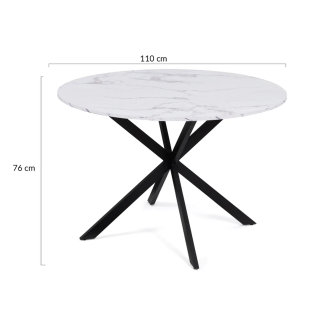 Table à manger extensible ronde 4-10 personnes bois et noir 110 - 200 Table à manger extensible ronde 4-10 personnes bois et noir 110 - 200