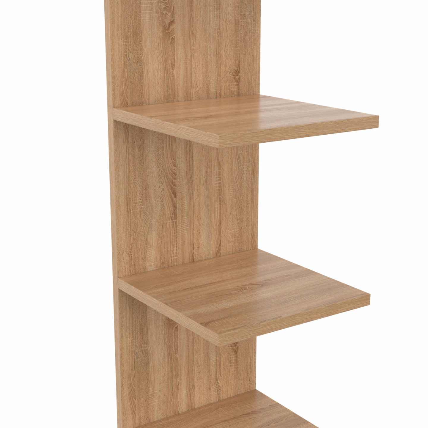 Lot De 3 Étagères Murales Suspendues CASSA ZENO 80x20 Cm - Bois Naturel Blanc Avec Supports Métalliques