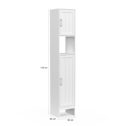 IDMarket Colonne Salle De Bain Suspendue LILA Blanc - Meuble Colonne Rangement 3 Étagères, L.25 X P.25 X H.114 Cm
