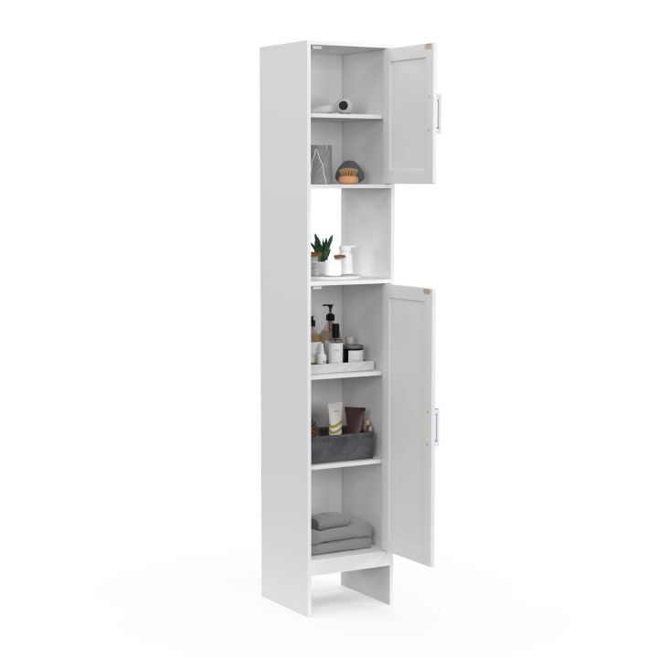 Meuble colonne salle de bain WALDO 2 portes blanc
