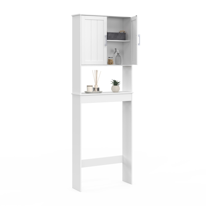 Meuble étagère dessus WC WALDO bois blanc Meuble étagère dessus WC WALDO bois blanc