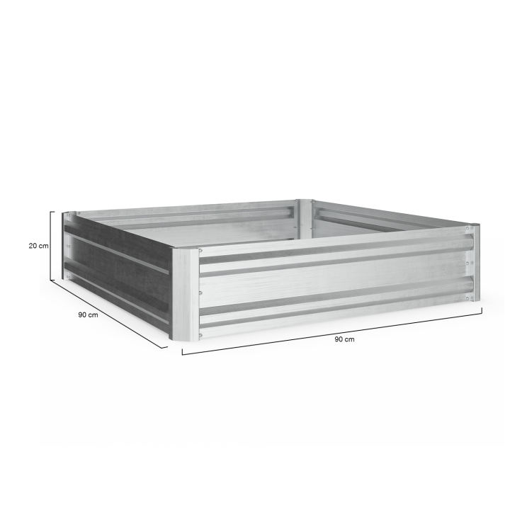 Lot de 2 carrés potager en métal châssis carré 90 x 90 cm gris anthracite