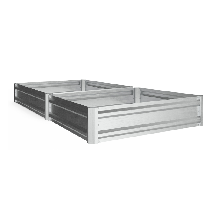 Lot de 2 carrés potager en métal châssis carré 90 x 90 cm gris anthracite