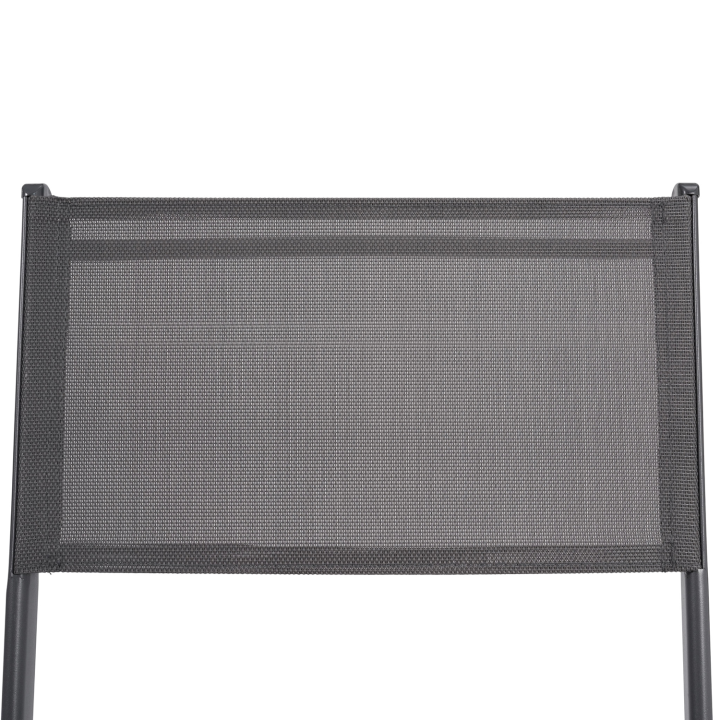 Lot de 4 chaises de jardin pliantes BASTIA métal et textilène gris anthracite