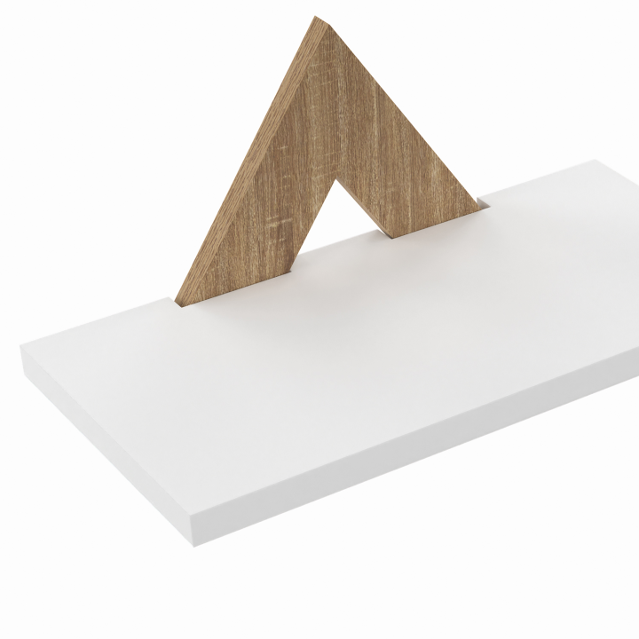 Lot de 3 étagères murales IRIS hêtre et blanc