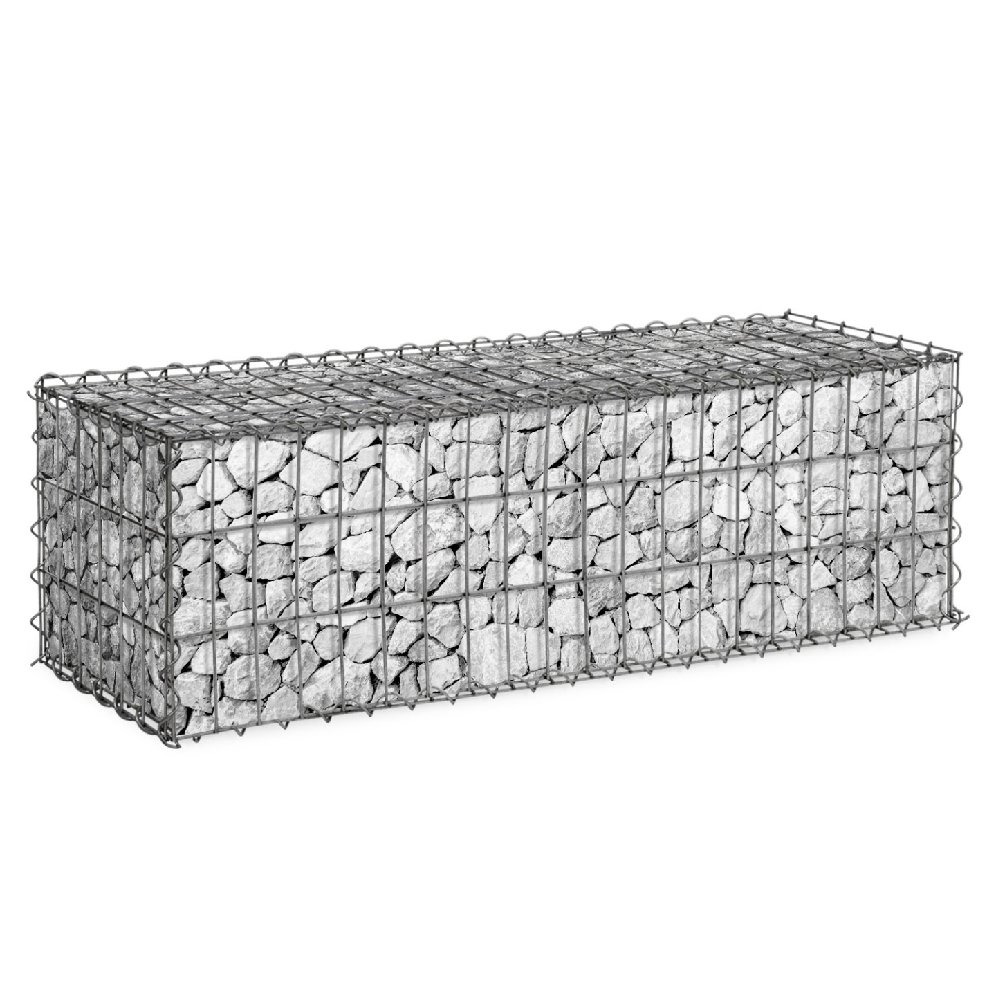 Achat Corbeilles à Gabion 100 X 80 X 30 Cm Lot De 4 Argent En Gros