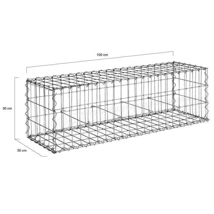 Lot de 2 gabions pour pierre 100 x 30 x 30 cm Lot de 2 gabions pour pierre 100 x 30 x 30 cm
