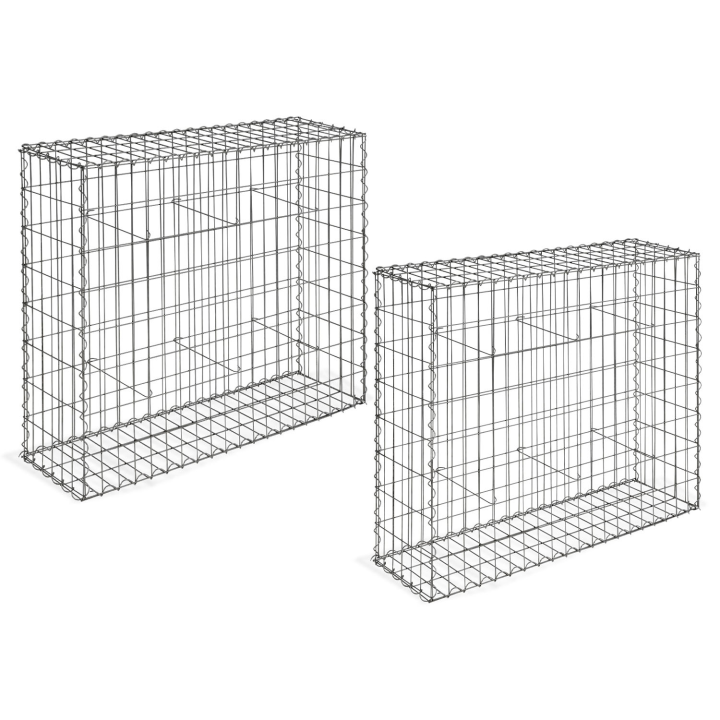 Lot de 2 gabions pour pierre 100 x 30 x 80 cm Lot de 2 gabions pour pierre 100 x 30 x 80 cm