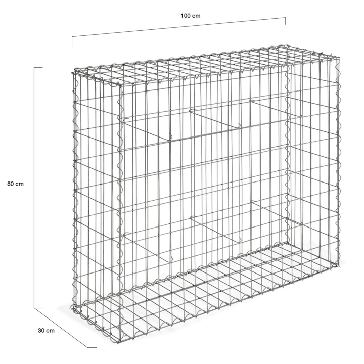 Lot de 2 gabions pour pierre 100 x 30 x 80 cm Lot de 2 gabions pour pierre 100 x 30 x 80 cm