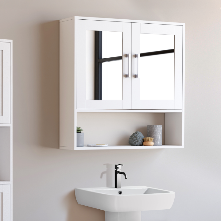 Armadio a muro per bagno con specchio - WALDO | ID Market