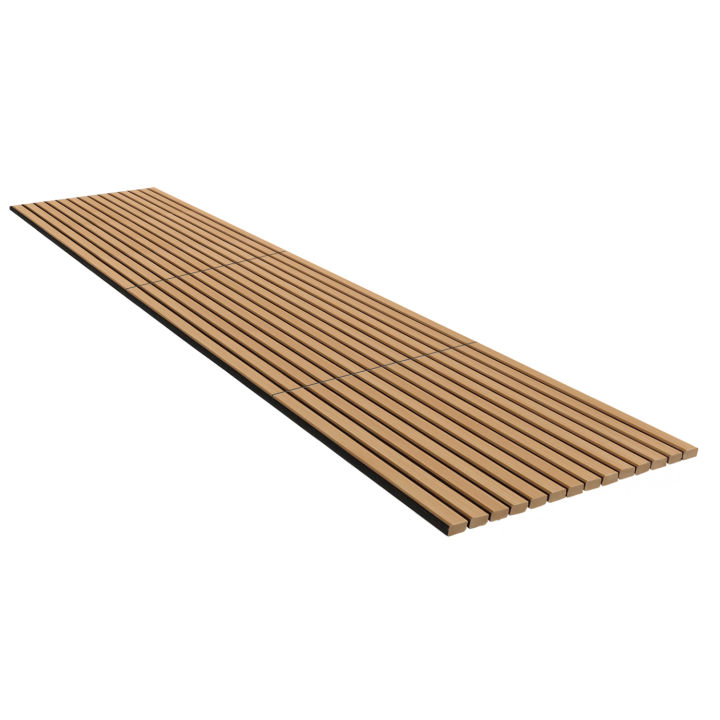 Panneaux acoustiques en tasseaux de bois 250 x 60 cm chêne clair et noir