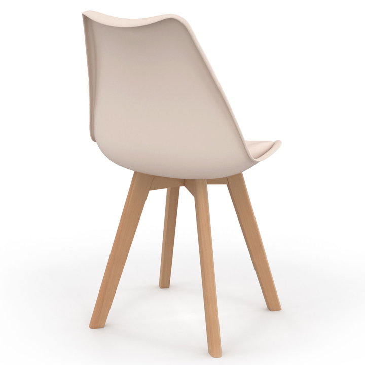 Lot de 6 chaises scandinaves SARA mix color taupe, beige et blanc