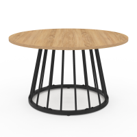 Mesa de comedor rectangular extensible con patas de madera y araña blanca - ALIX | La colección