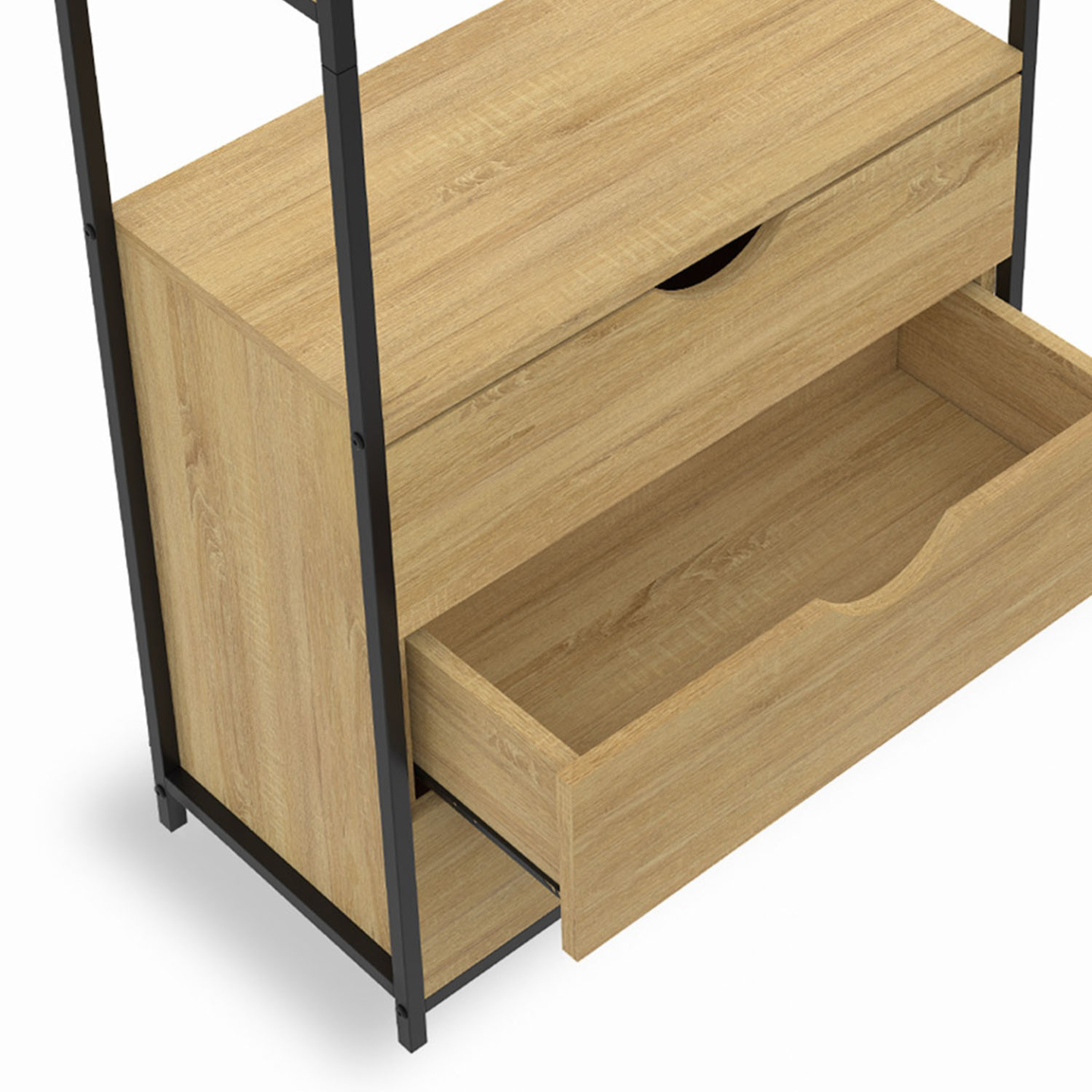 IDMARKET Etagère bibliothèque 4 niveaux avec placard JULIETTE lattes