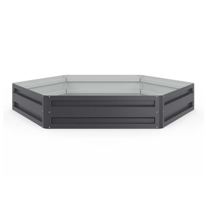 Lot de 2 carrés potager en métal châssis hexagonale 120 cm gris anthracite