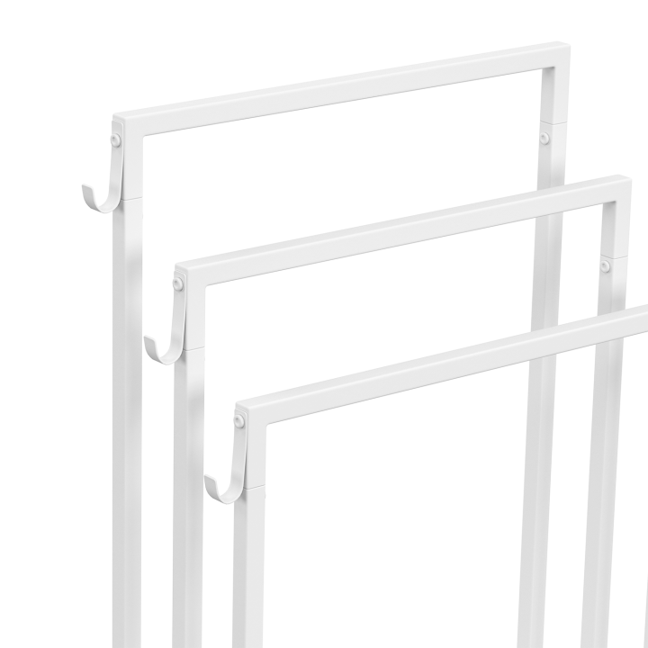 Porte-serviettes sur pied 3 niveaux DALLAS métal blanc design industriel