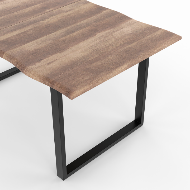 Table à manger rectangle DAKOTA 6 personnes pieds forme en U design industriel 160 cm Table à manger rectangle DAKOTA 6 personnes pieds forme en U design industriel 160 cm
