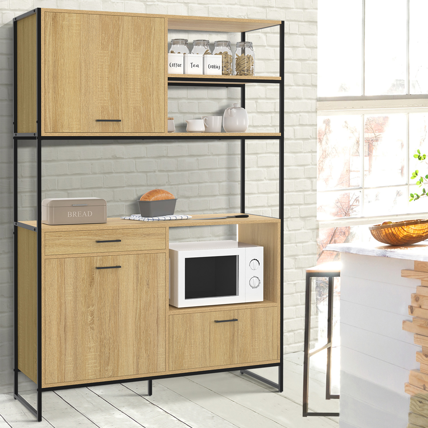 Buffet de cuisine industriel 3 portes 1 tiroir