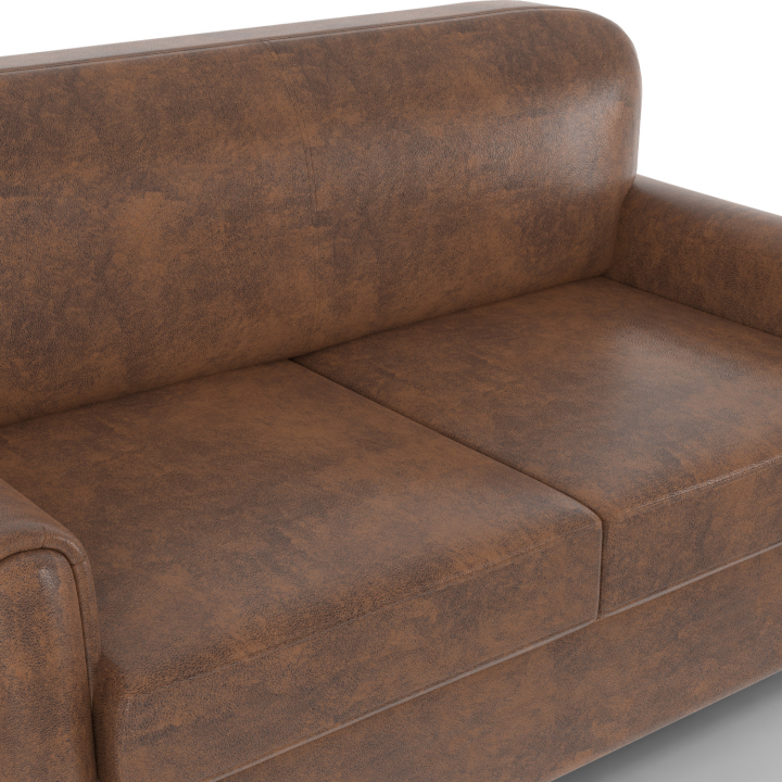 Canapé droit 2 places CLUB vintage GASTON marron foncé effet vieilli