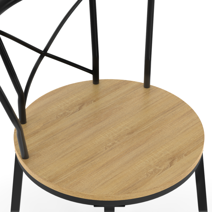 Lot de 4 tabourets de bar DETROIT avec dossier chaise de cuisine design industriel