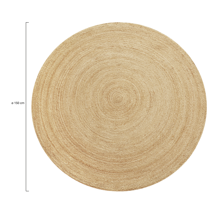 Tapis intérieur rond DAYA jute diamètre 150 cm