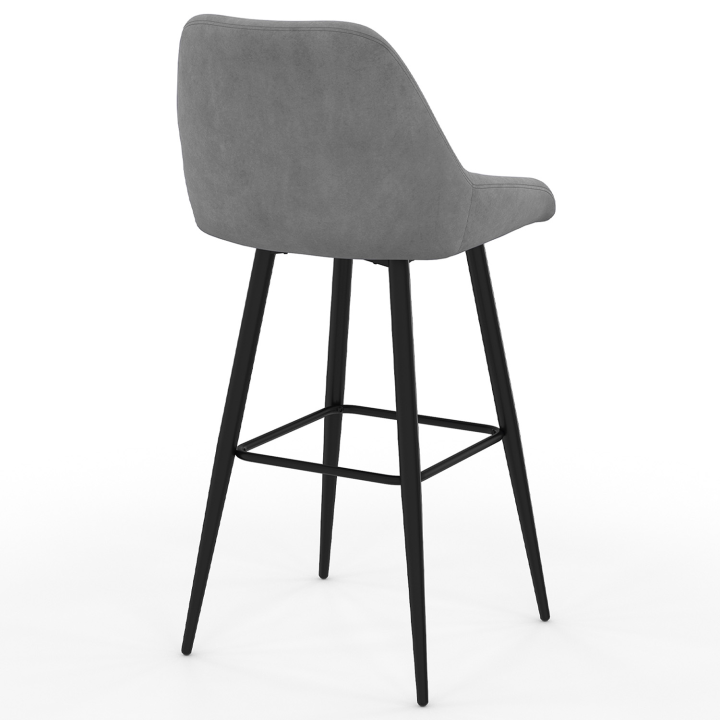Lot de 4 tabourets de bar THALYA en velours mix color bleu, gris clair, gris foncé, jaune Lot de 4 tabourets de bar THALYA en velours mix color bleu, gris clair, gris foncé, jaune