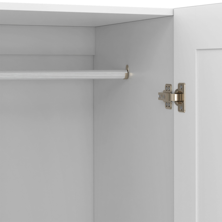 Armoire 3 portes VITO blanc penderie 120 cm avec miroir et étagères Armoire 3 portes VITO blanc penderie 120 cm avec miroir et étagères