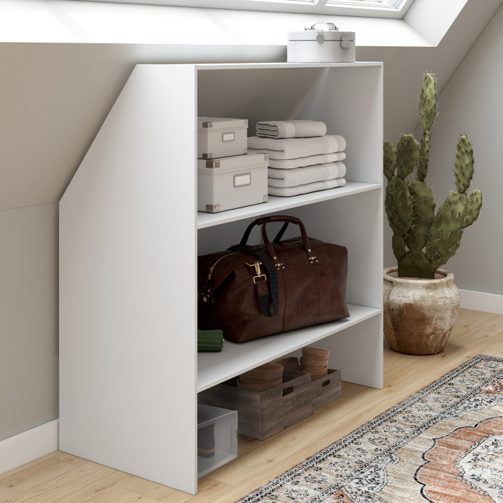 Estantería inclinada blanca, 2 niveles - TOMI| ID Market