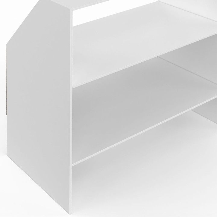 Scaffale inclinato bianco a 2 livelli - TOMI| ID Market