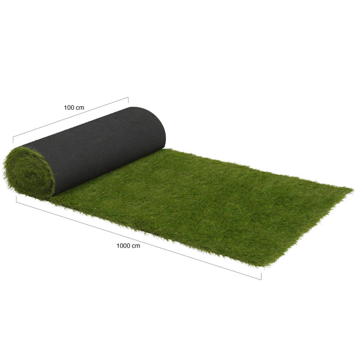 Gazon synthétique artificiel 1x10 M et 40 mm épaisseur pas cher | ID Market