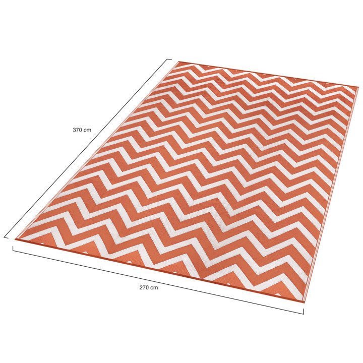 Alfombra exterior terracota 270x370cm - CHEVRONS | ID Market