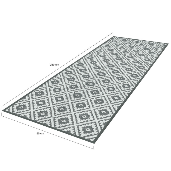 Tapis extérieur BAHAMAS gris 80 x 250 CM
