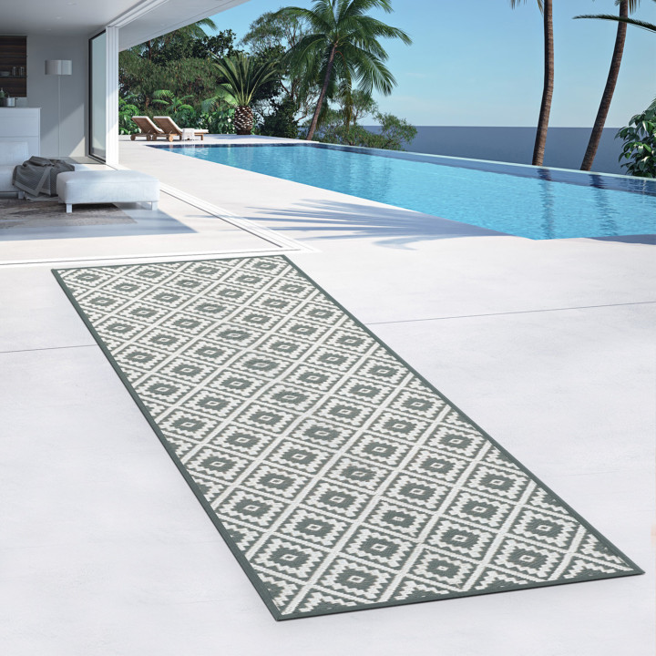 Tappeto da esterno grigio 80x250cm - BAHAMAS |ID Market