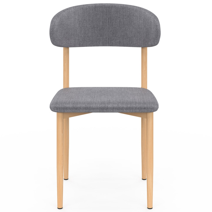 Lot de 6 chaises scandinaves en tissu gris clair effet chiné - CELESTINE |ID Market
