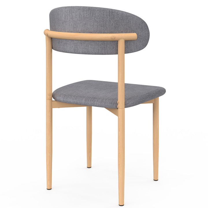 Lot de 6 chaises scandinaves en tissu gris clair effet chiné - CELESTINE |ID Market