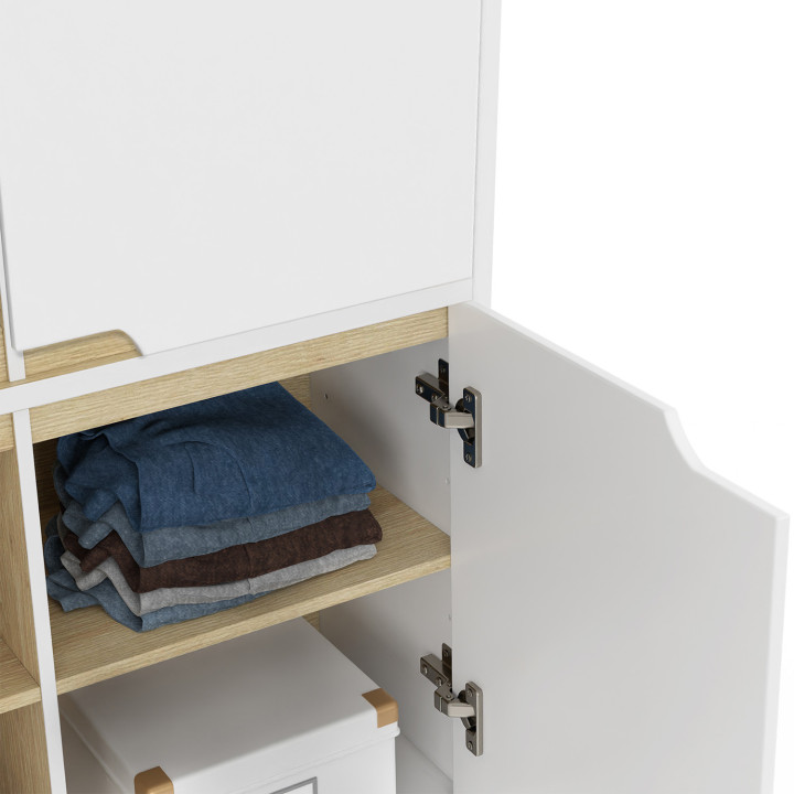 Meuble de rangement 4 portes HELSINKI scandinave blanc