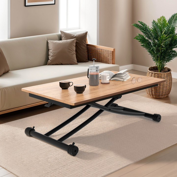 Table basse relevable en table à manger design industriel - URBANA | ID Market Table basse relevable en table à manger design industriel - URBANA | ID Market