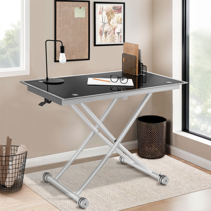 Mesa de centro elevable de cristal templado - URBANA |ID Market