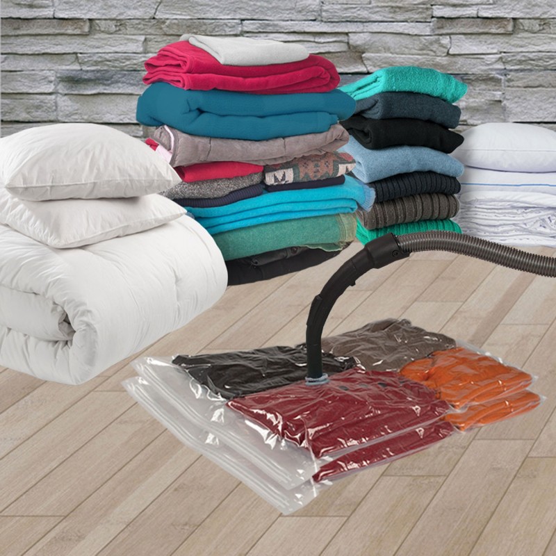 Housse de rangement sous vide X2 80x120 cm Linge et entretien de l...