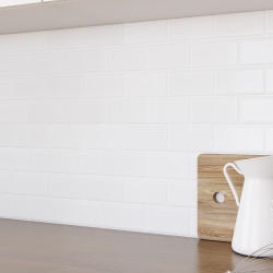 Crédence adhésive murale effet carrelage blanc 30x30cm | ID Market