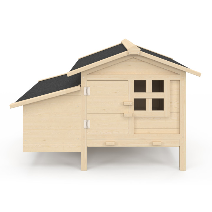 Gallinero de 5 gallinas con caja nido de madera sobre pilotes XXL