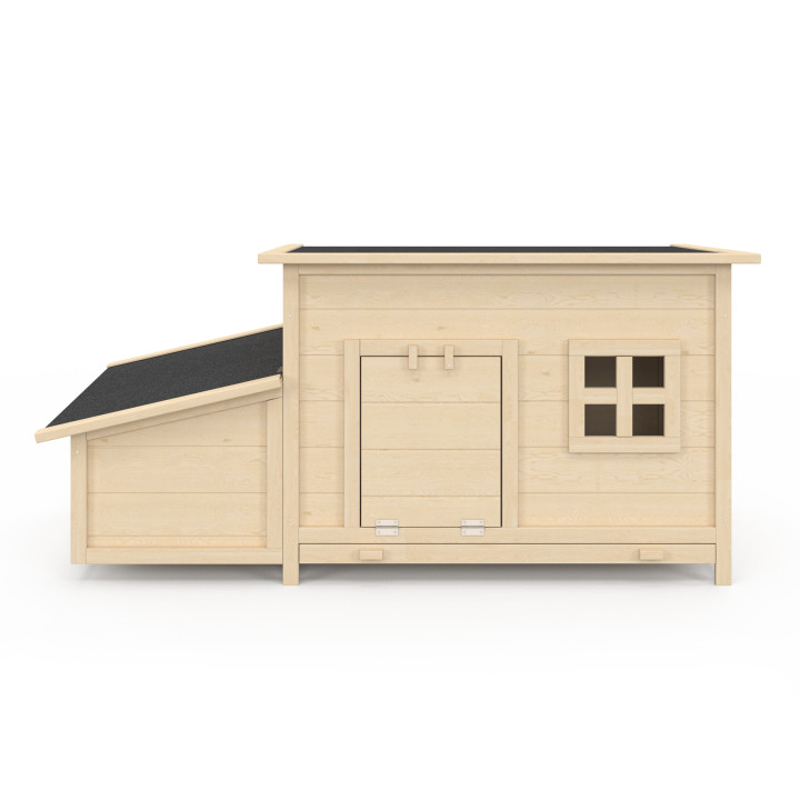 Hühnerstall 6 Hühner mit Eierablage aus Holz Flachdach und auf Stelzen