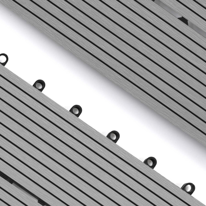 Juego de baldosas rectangulares para exterior en compuesto de madera gris 60x30cm - WODHY | ID Market