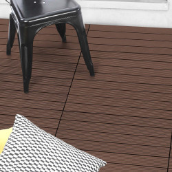 Set opklikbare rechthoekige buitentegels in taupe houtcomposiet 60x30cm - WODHY | ID Market