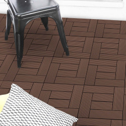 Set vast te klikken mozaïektegels voor buiten in taupe houtcomposiet 30x30cm - WODHY | ID Market